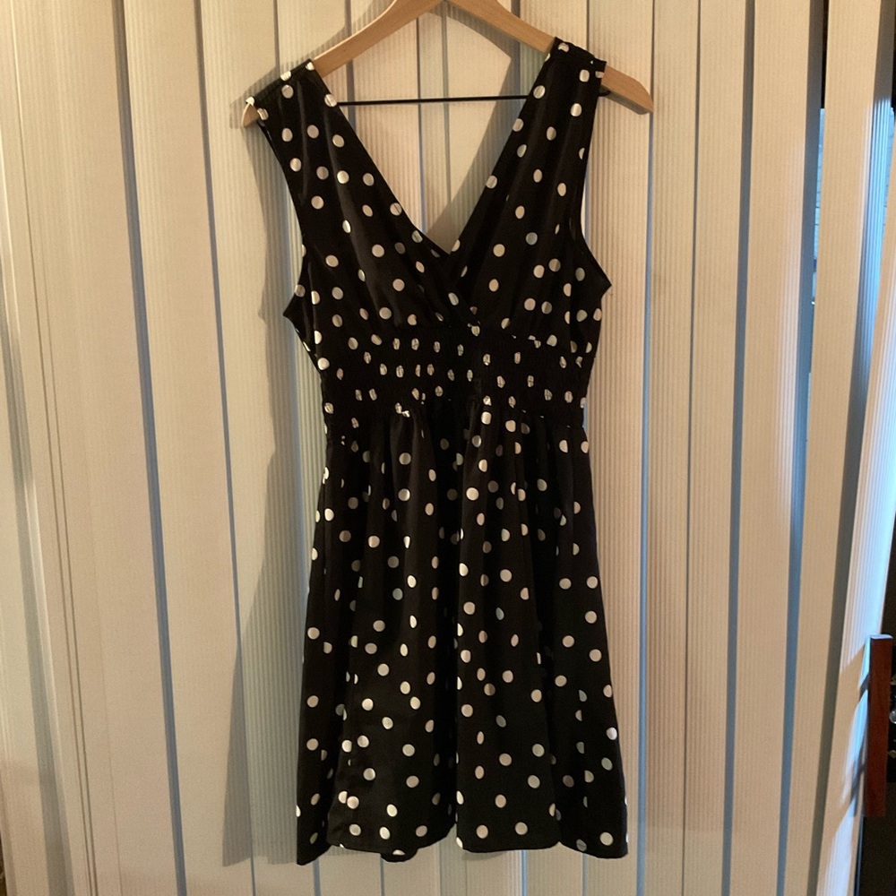 Derek Heart Black and White Polka Dot Mini Dress